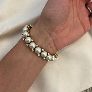 Jcrew pearl and crystals bracelet. Stretchy.